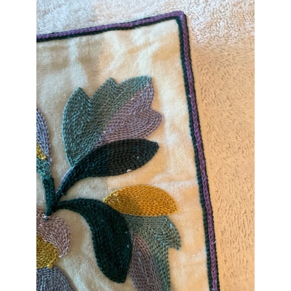 READ/SEE Floral Embroidered Tapestry Cushion  17’”x17” Cover - Picture 3 of 7